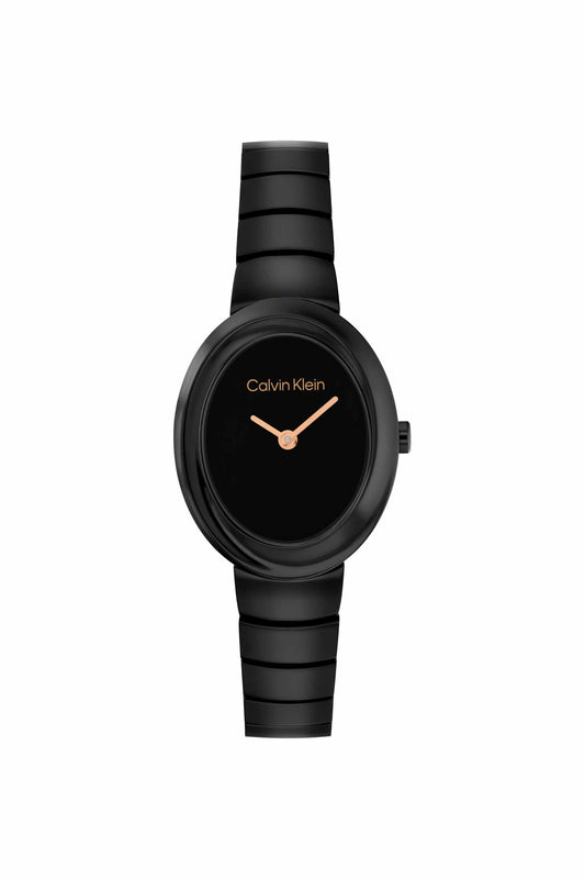 Calvin Klein 25100150 Twisted Bezel Women's Black Oval Analog Watch