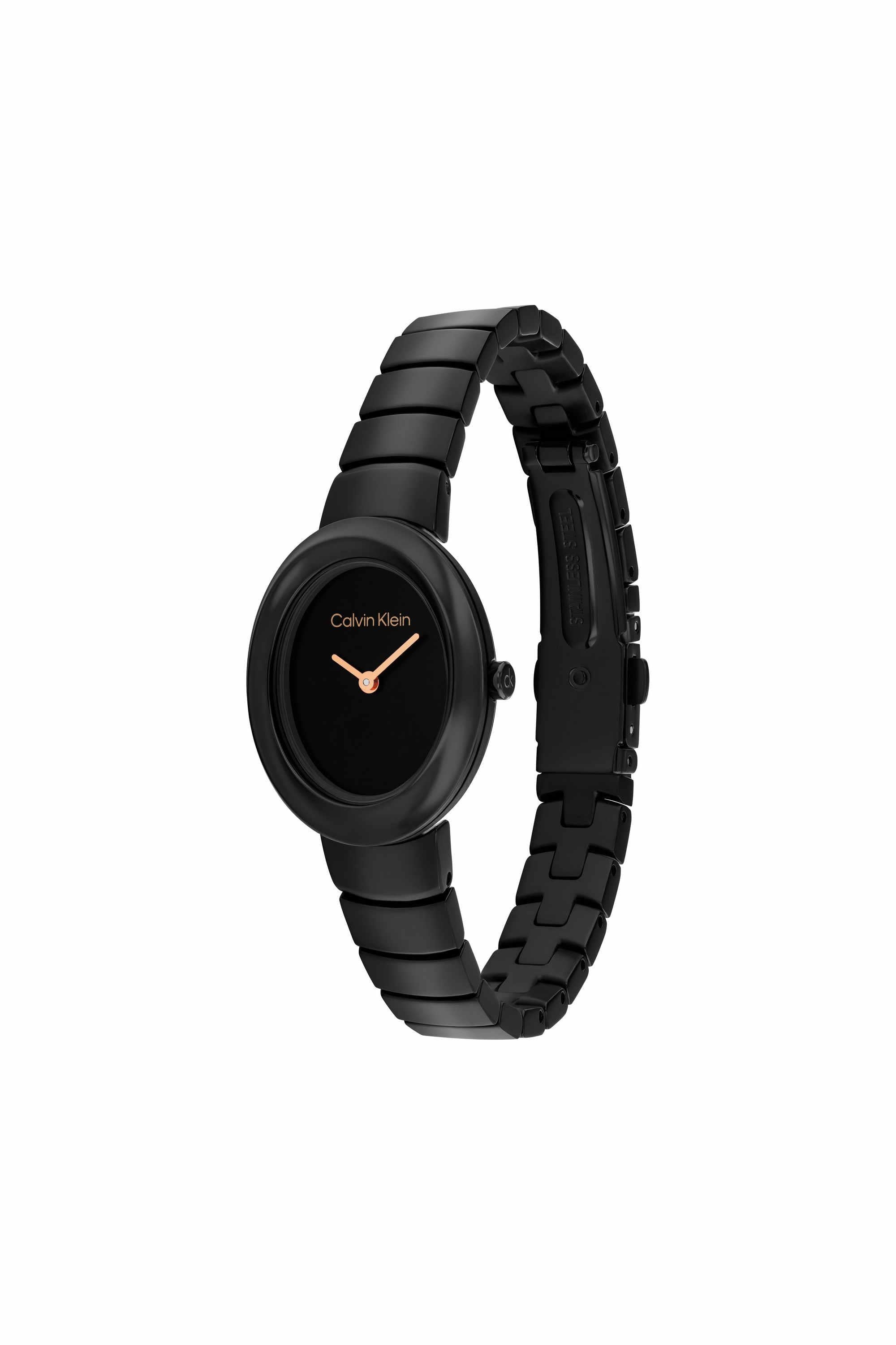 Calvin Klein 25100150 Twisted Bezel Women's Black Oval Analog Watch