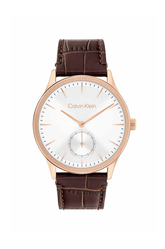 Calvin Klein 25200553 Tailored Men's Brown Leather Analog Small Seconds Watch