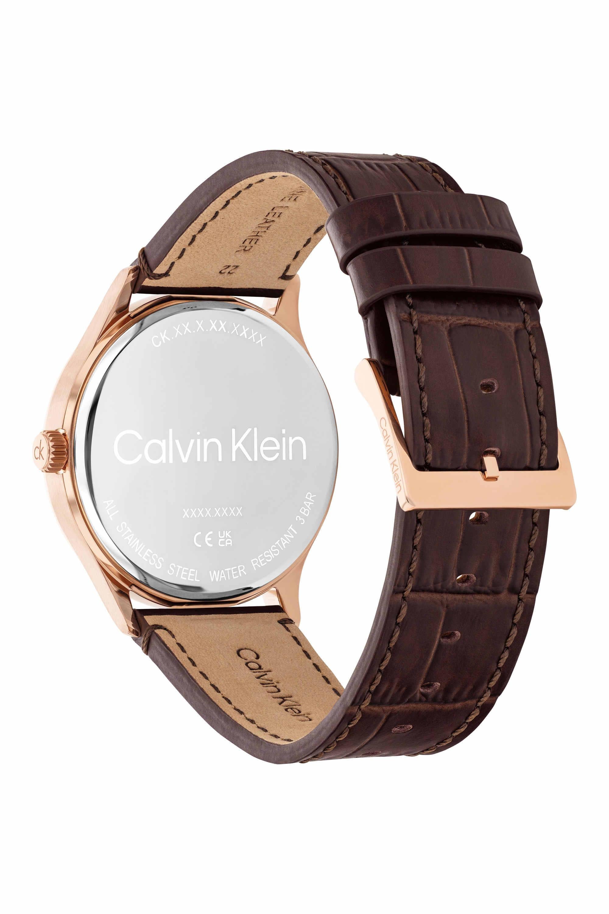 Calvin Klein 25200553 Tailored Men's Brown Leather Analog Small Seconds Watch