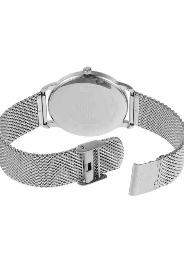 Emporio Armani AR11578I Minimalist Men's Green Dial Silver Mesh Stainless Steel Watch