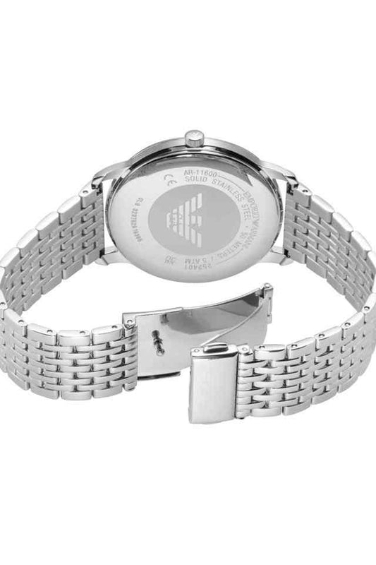 Emporio Armani AR11600I Minimalist Men's Black Dial Silver Stainless Steel Analog Watch