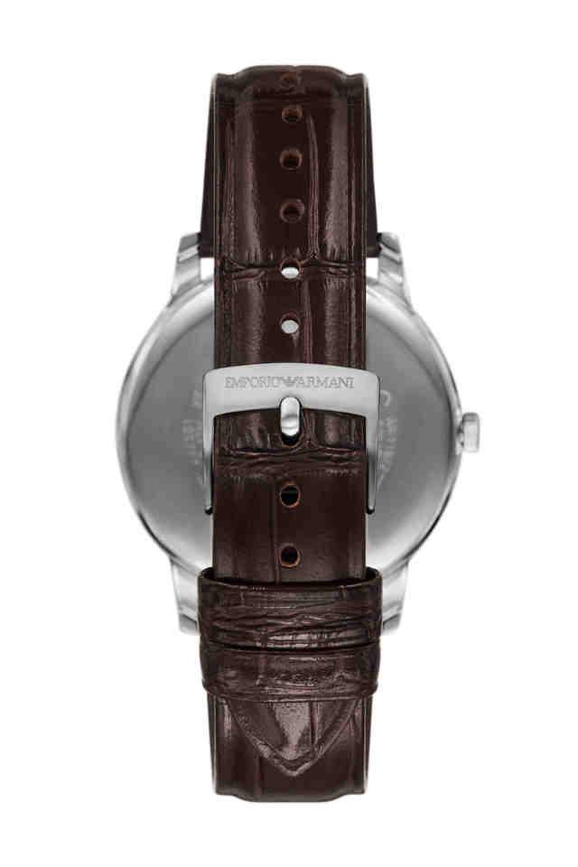 Emporio Armani AR11672I Minimalist Men's Green Dial Brown Leather Analog Watch