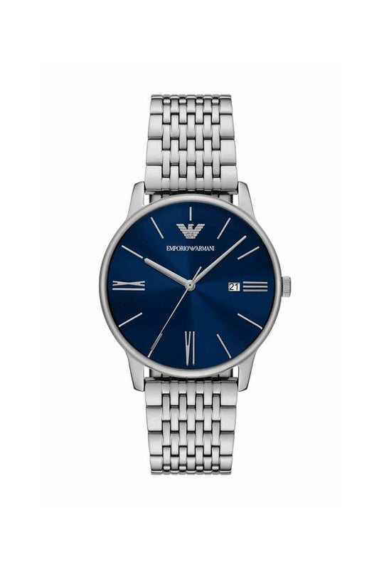 Emporio Armani AR11674I Minimalist Men's Blue Dial Stainless Steel Analog Watch