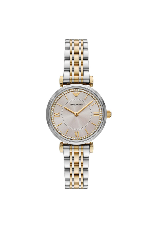 Emporio Armani AR11702I Gianni Women's Champagne Dial Two-Tone Stainless Steel Analog Watch