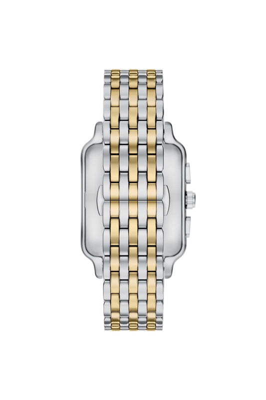 Emporio Armani AR11752I Diego Men's Silver Dial Two-Tone Rectangular Chronograph Stainless Steel Watch