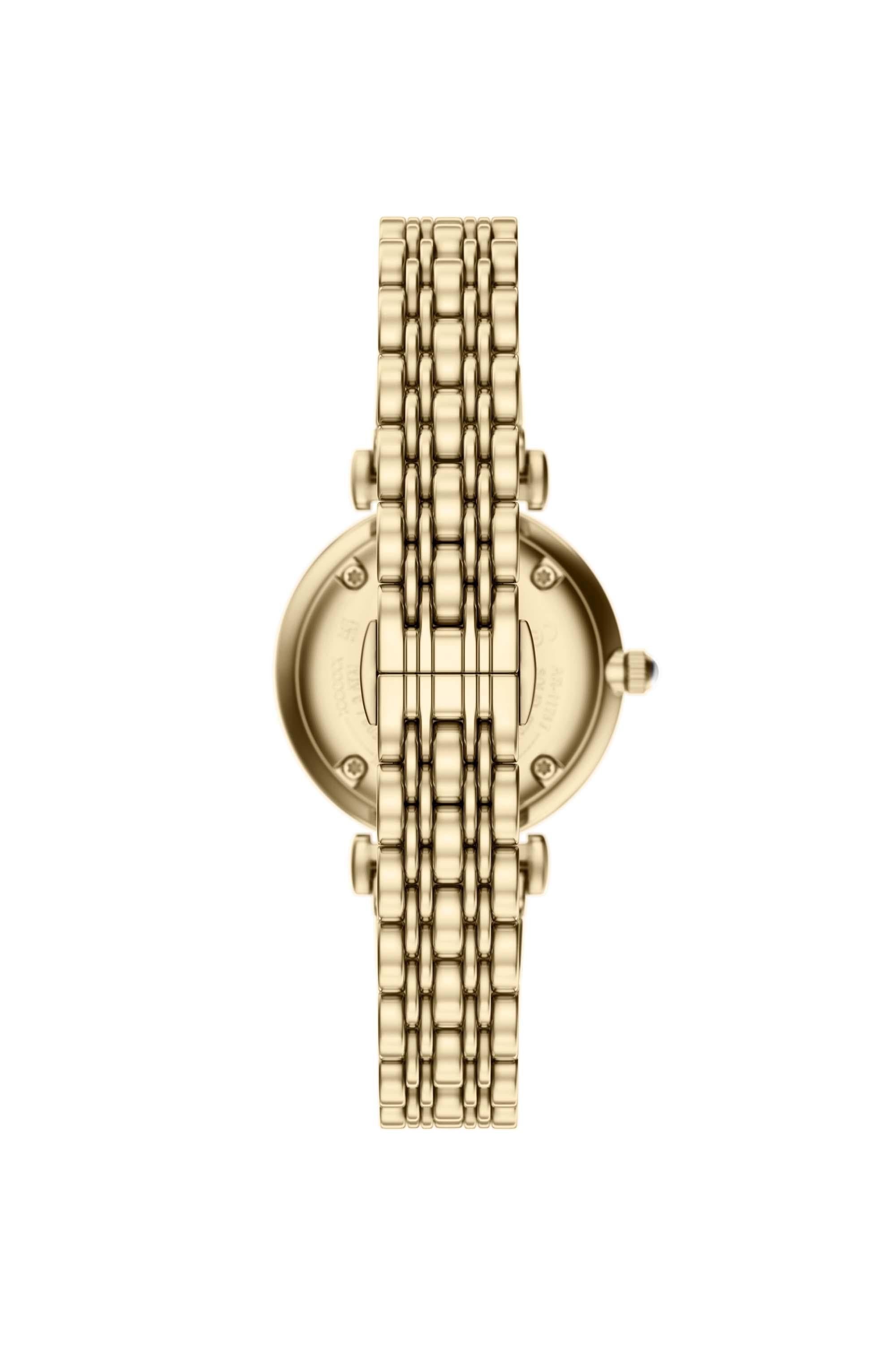 Emporio Armani AR11766I Gianni T-Bar Women's Gold Dial Crystal Gold Stainless Steel Watch