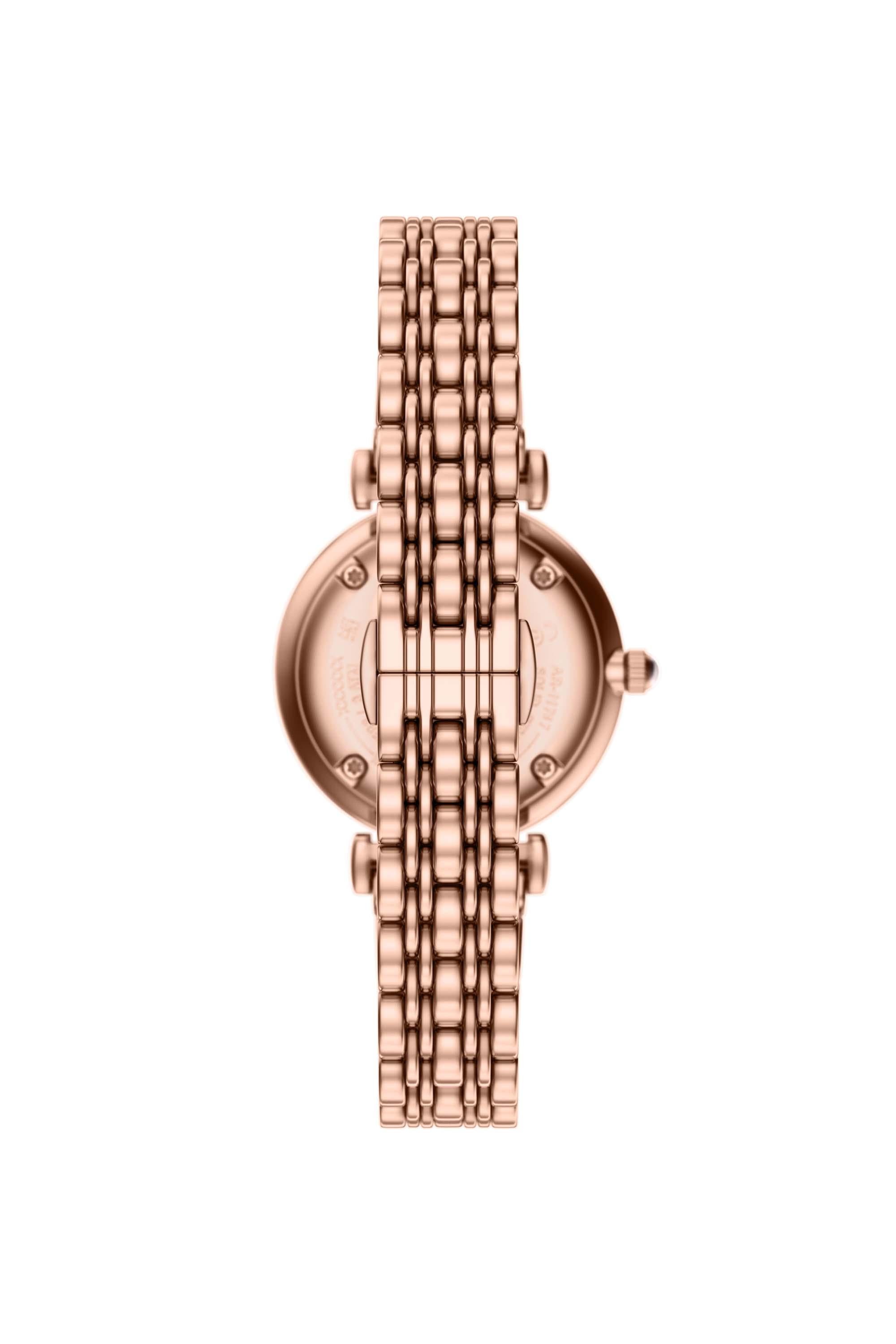 Emporio Armani AR11767I Gianni T-Bar Women's Rose Gold Dial Crystal Stainless Steel Watch
