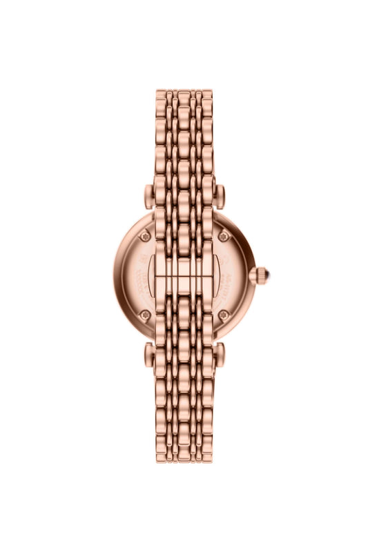 Emporio Armani AR11767I Gianni T-Bar Women's Rose Gold Dial Crystal Stainless Steel Watch