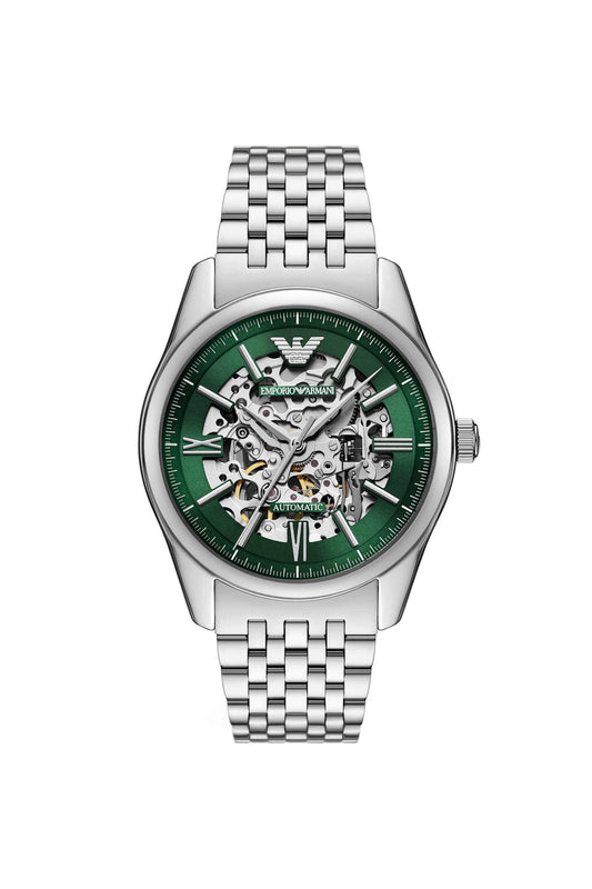 Emporio Armani AR60091 Automatic Skeleton Men's Green Dial Stainless Steel Watch