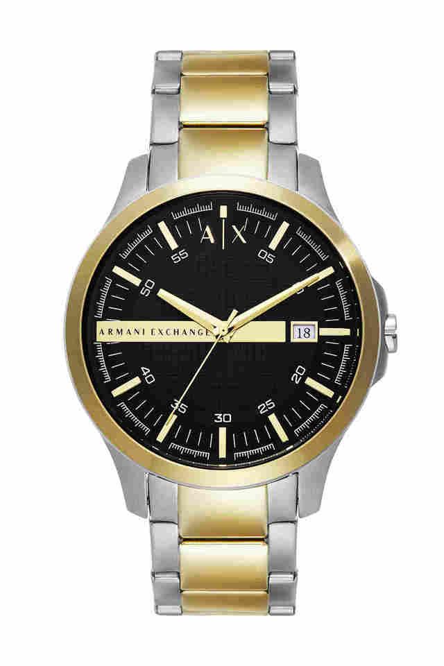 Armani Exchange AX2453I Men's Quartz Analog Watch Black Dial Two-Tone Stainless Steel Bracelet
