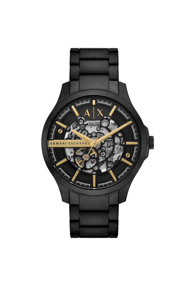Armani Exchange AX2463I Men's Automatic Skeleton Watch Black Dial Black Stainless Steel Bracelet