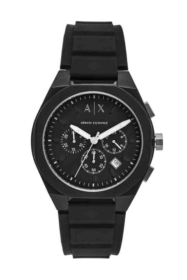 Armani Exchange AX4161I Men's Quartz Chronograph Watch Black Dial Black Silicone Strap