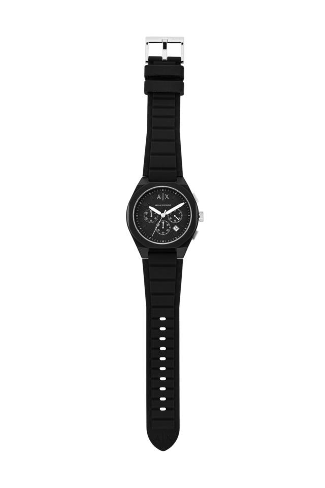 Armani Exchange AX4161I Men's Quartz Chronograph Watch Black Dial Black Silicone Strap