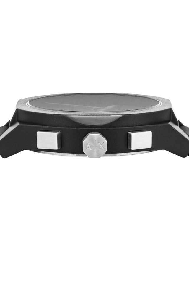 Armani Exchange AX4161I Men's Quartz Chronograph Watch Black Dial Black Silicone Strap