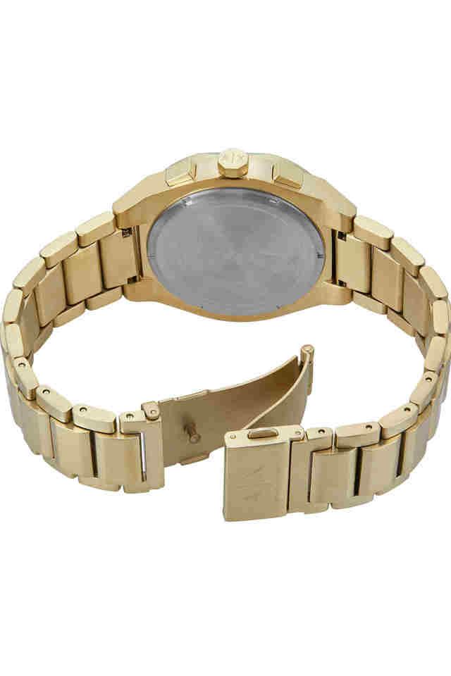 Armani Exchange AX4180I Men's Quartz Chronograph Watch Black Dial Gold Stainless Steel Strap