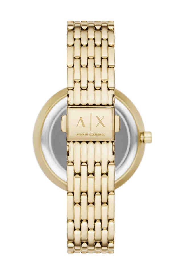 Armani Exchange AX5916I Women's Quartz Analog Watch Brown Sunray Dial Gold-Tone Stainless Steel Bracelet