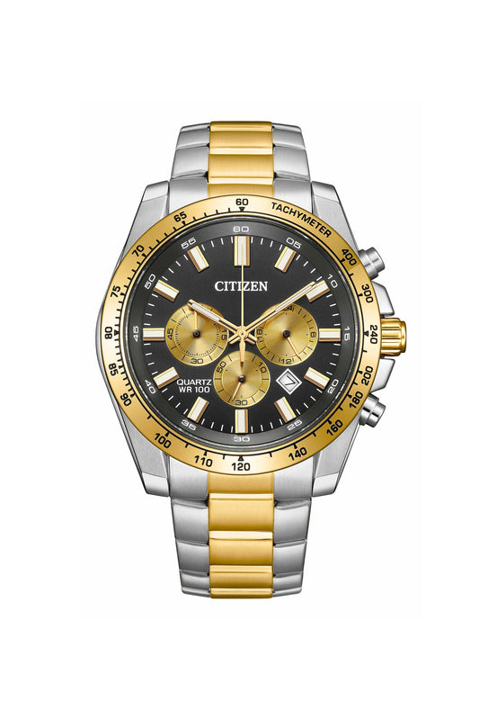 Citizen AN8234-58E Men's Quartz Chronograph Black Dial Two-Tone Stainless Steel Watch