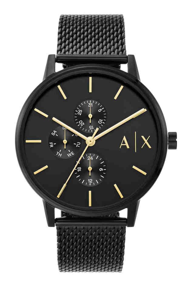 Armani Exchange AX2716I Men's Quartz Multifunction Watch Black Sunray Dial Black Stainless Steel Mesh Bracelet