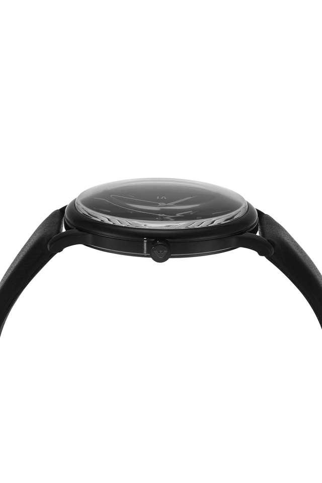 Emporio Armani AR11573 Minimalist Men's Black Dial Black Leather Analog Watch