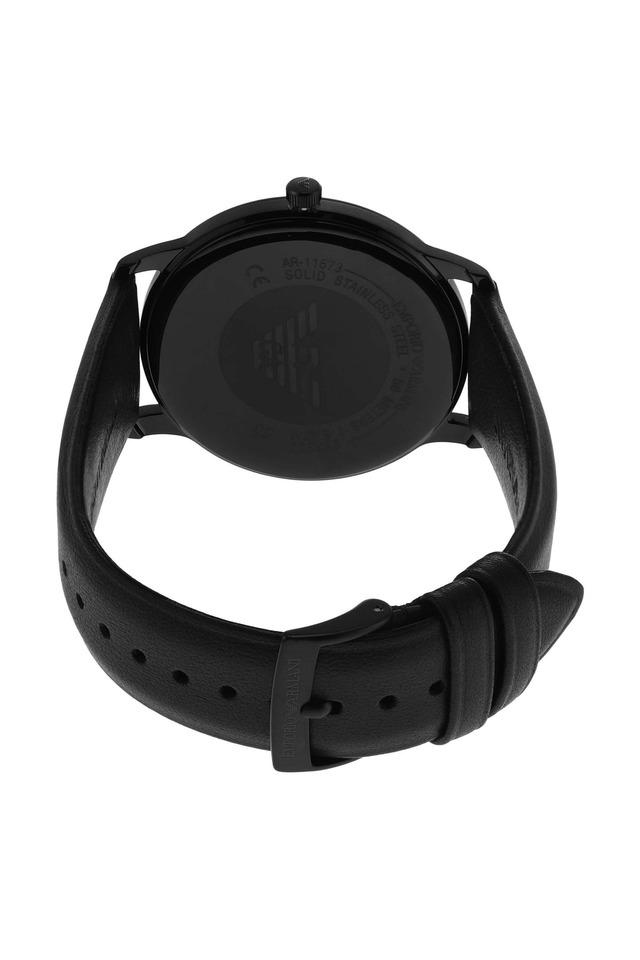 Emporio Armani AR11573 Minimalist Men's Black Dial Black Leather Analog Watch