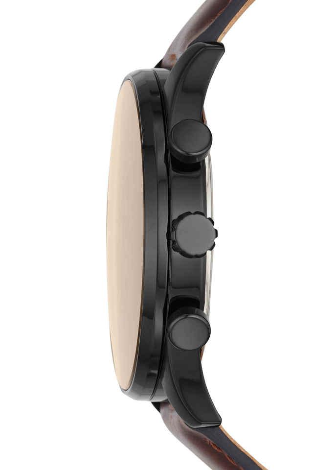 Fossil BQ2457I Men's Quartz Multifunction Watch Black Dial Brown Leather Strap