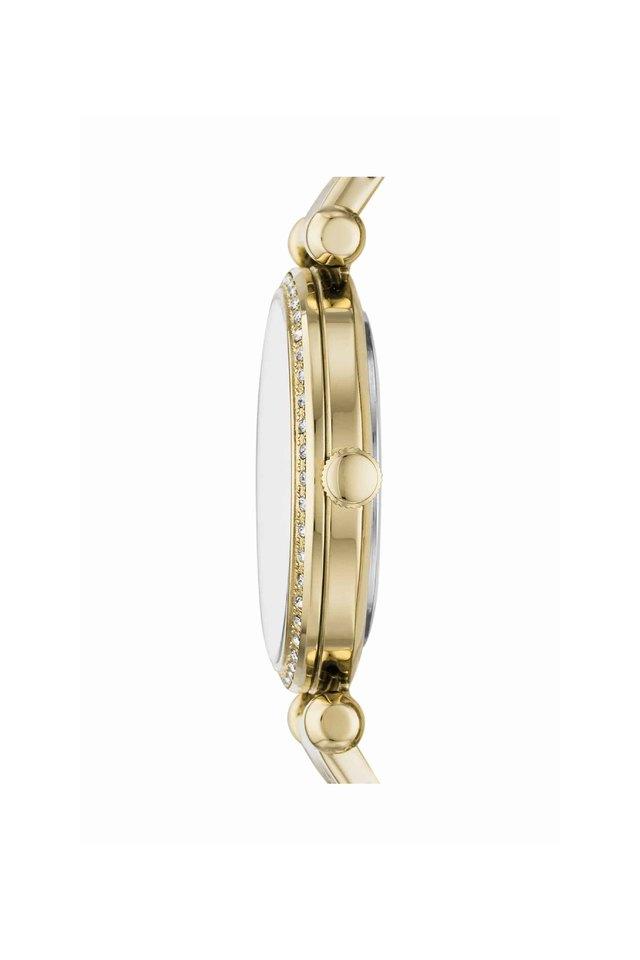 Fossil BQ3498I Women's Quartz Analog Watch White Dial Gold Stainless Steel Strap