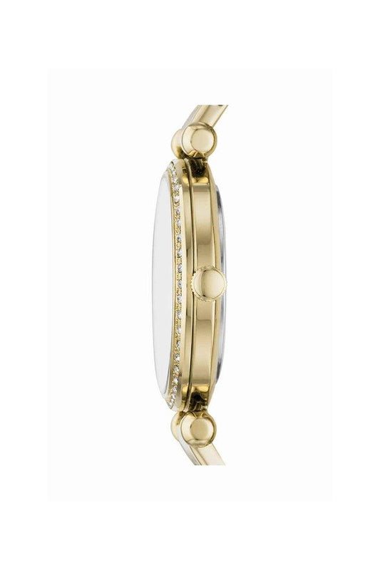 Fossil BQ3498I Women's Quartz Analog Watch White Dial Gold Stainless Steel Strap