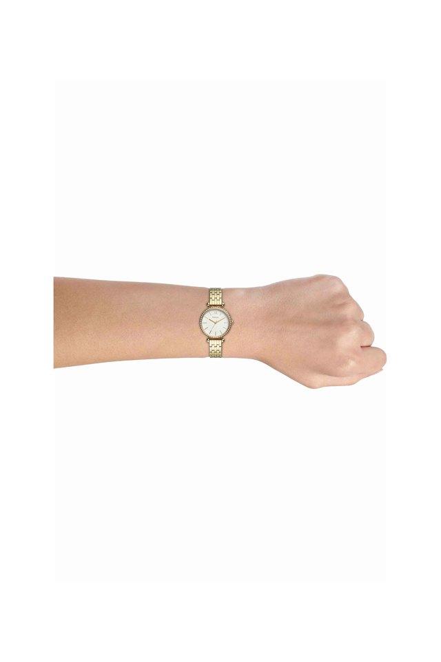 Fossil BQ3498I Women's Quartz Analog Watch White Dial Gold Stainless Steel Strap