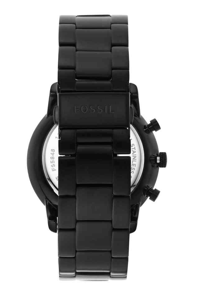 Fossil FS5848I Men's Quartz Chronograph Watch Black Dial Black Stainless Steel Strap