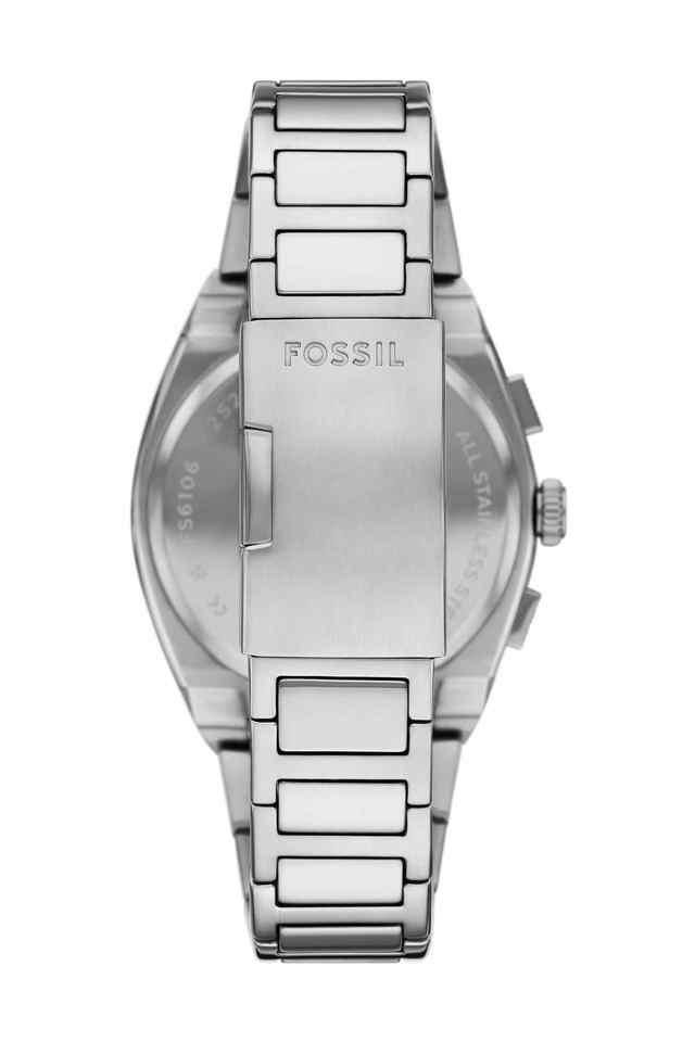 Fossil FS6104I Men's Quartz Chronograph Watch Blue Dial Silver Stainless Steel Strap