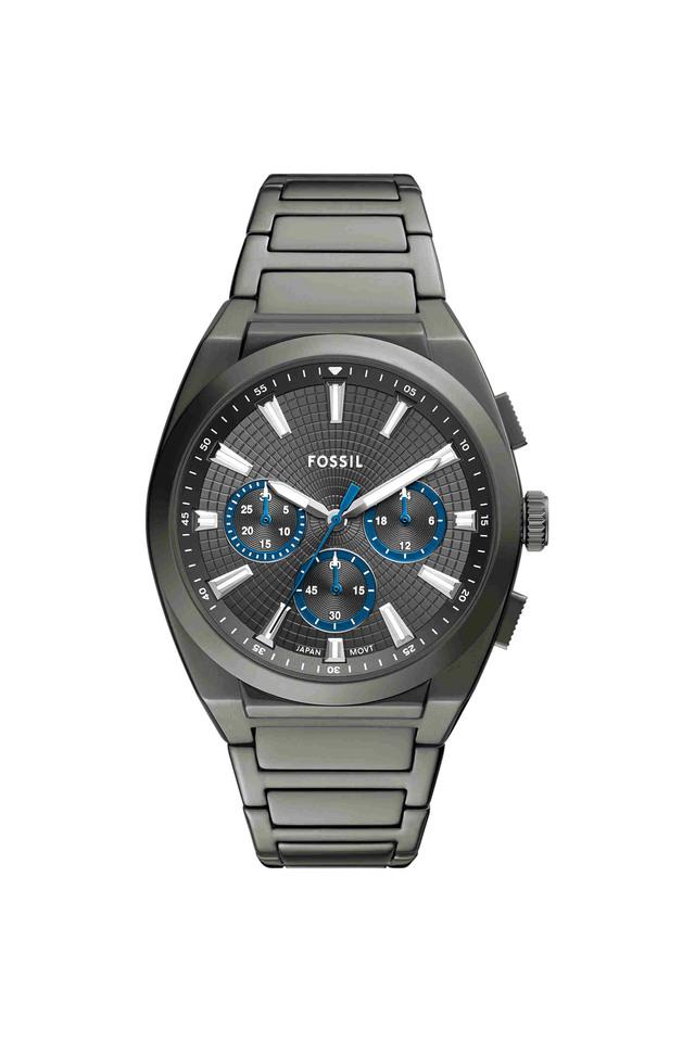 Fossil FS6107I Men's Quartz Chronograph Watch Grey Dial Gunmetal Stainless Steel Strap