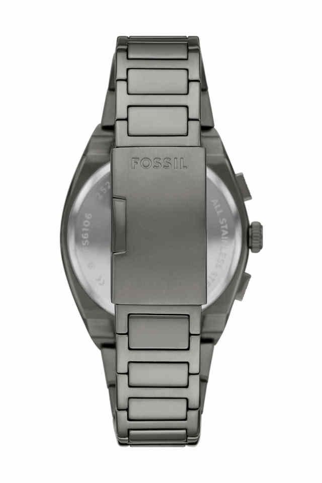 Fossil FS6107I Men's Quartz Chronograph Watch Grey Dial Gunmetal Stainless Steel Strap