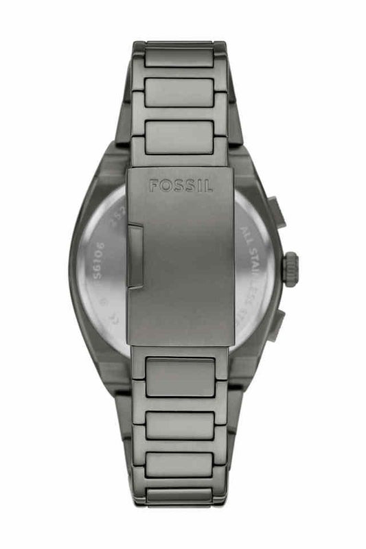 Fossil FS6107I Men's Quartz Chronograph Watch Grey Dial Gunmetal Stainless Steel Strap