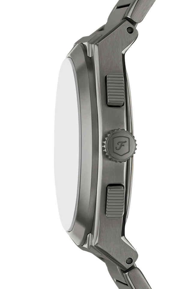 Fossil FS6107I Men's Quartz Chronograph Watch Grey Dial Gunmetal Stainless Steel Strap
