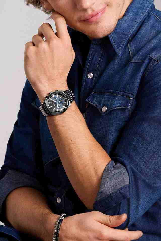 Fossil FS6107I Men's Quartz Chronograph Watch Grey Dial Gunmetal Stainless Steel Strap