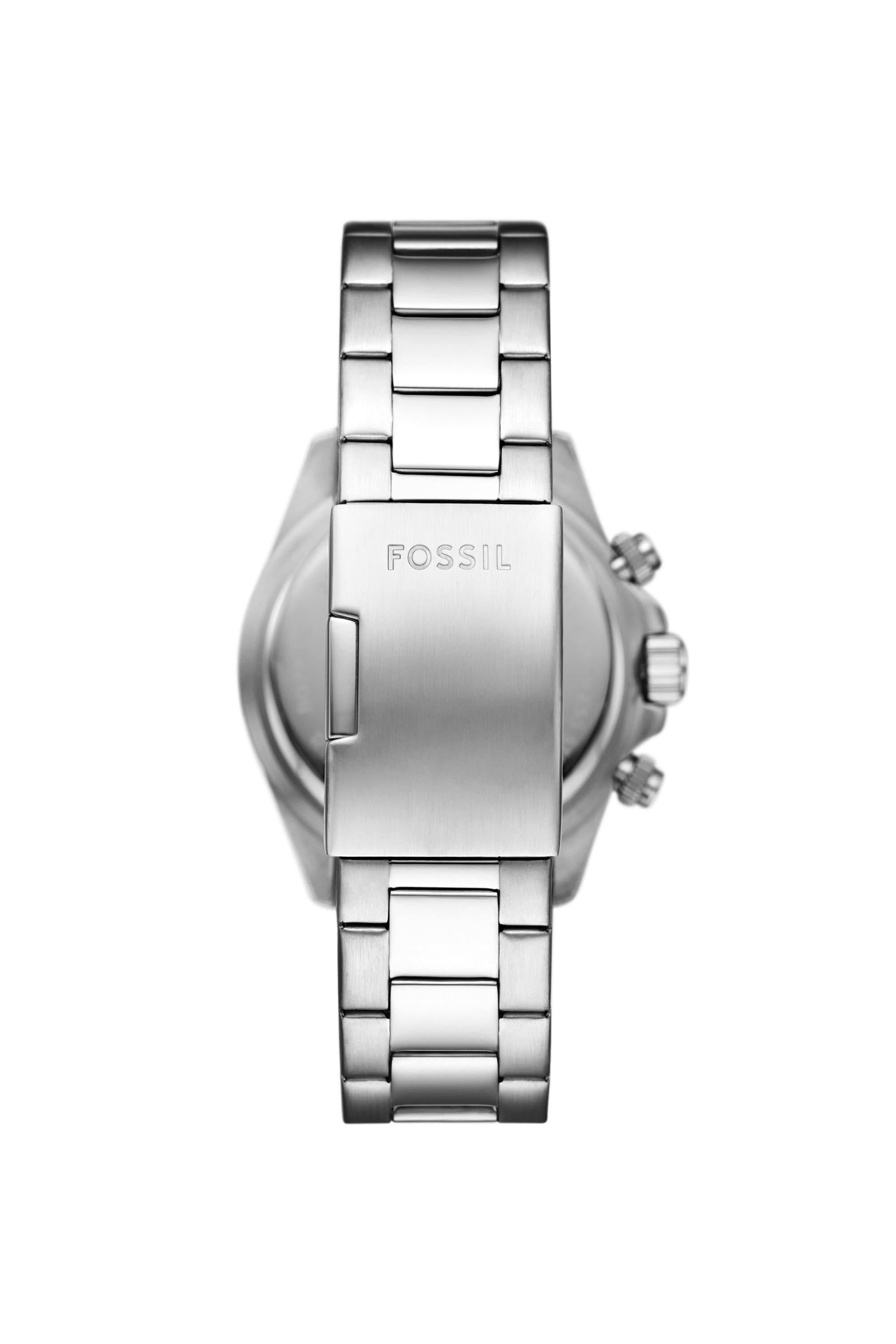 Fossil FS6124I Men's Quartz Multifunction Watch Silver Dial Silver Stainless Steel Strap