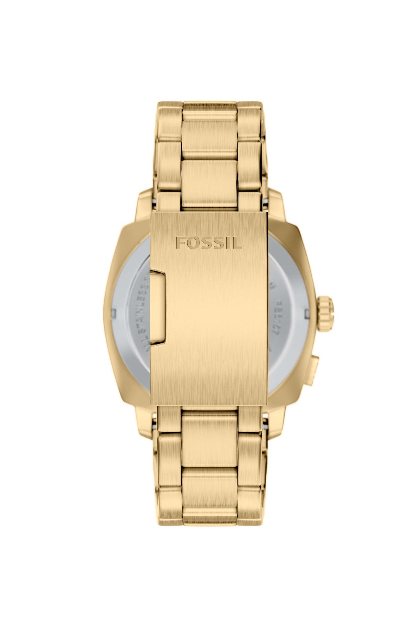 Fossil FS6157 Men's Quartz Analog Watch Brass Dial Silver Stainless Steel Strap