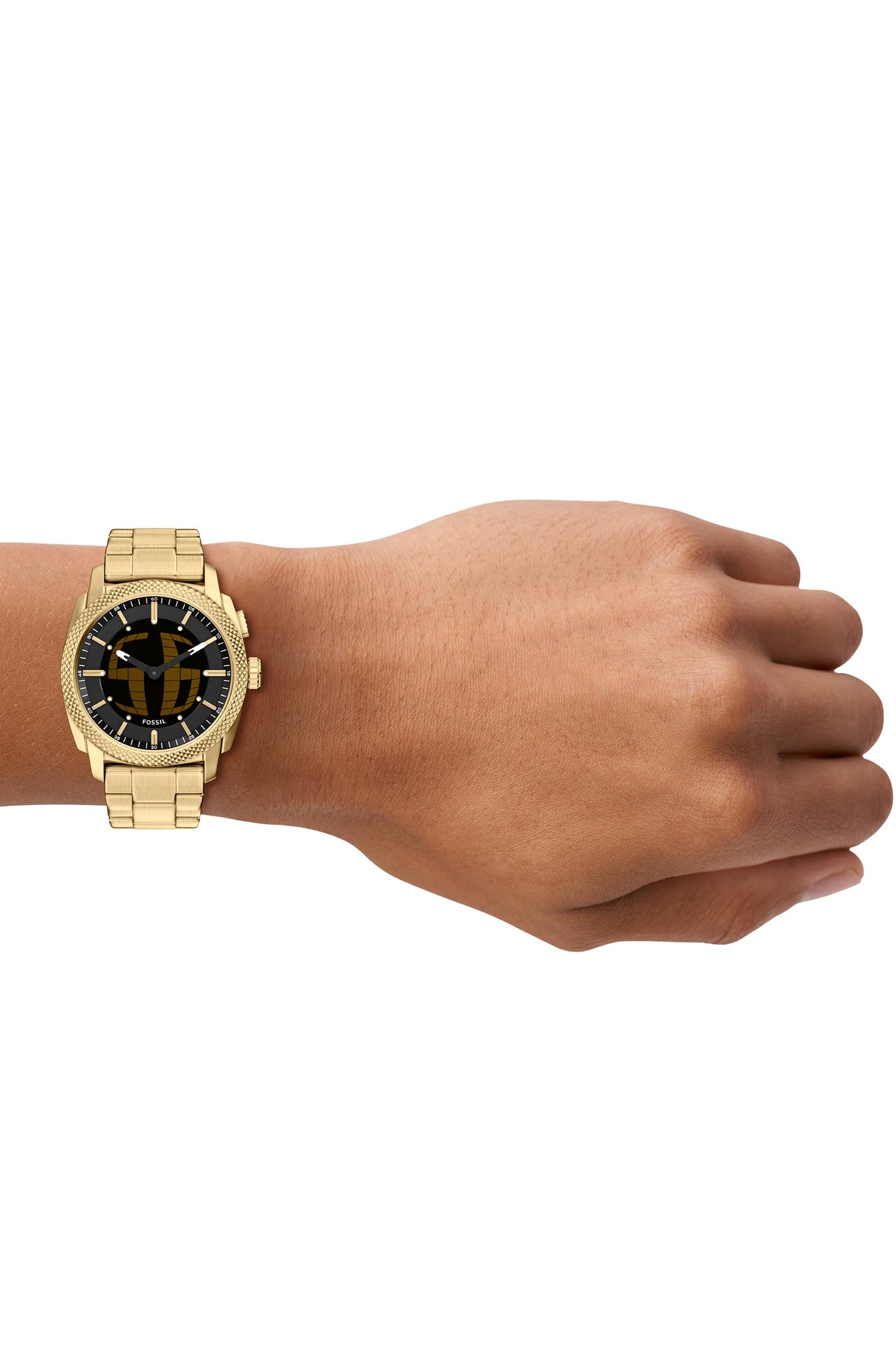 Fossil FS6157 Men's Quartz Analog Watch Brass Dial Silver Stainless Steel Strap