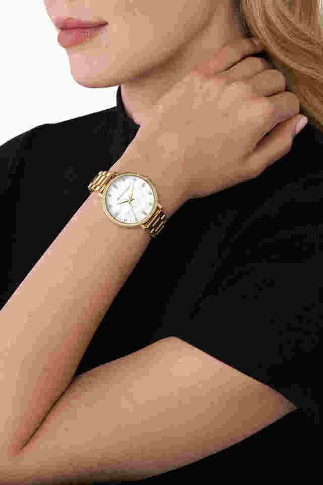 Michael Kors MK4666I Women Quartz White Dial Gold-Tone Stainless Steel Pyper Watch