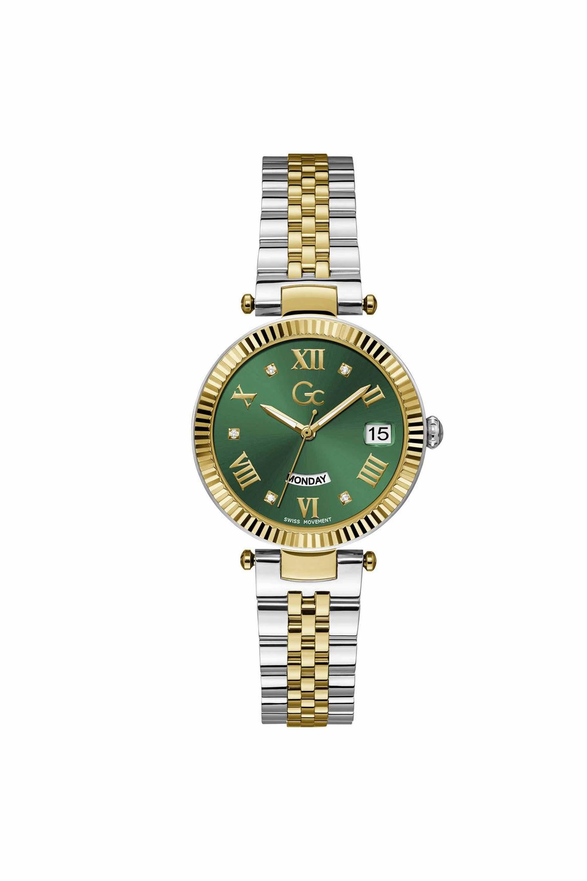 Gc Z01019L9MF Flair Mid Size Women's Swiss Made Green Analog Watch