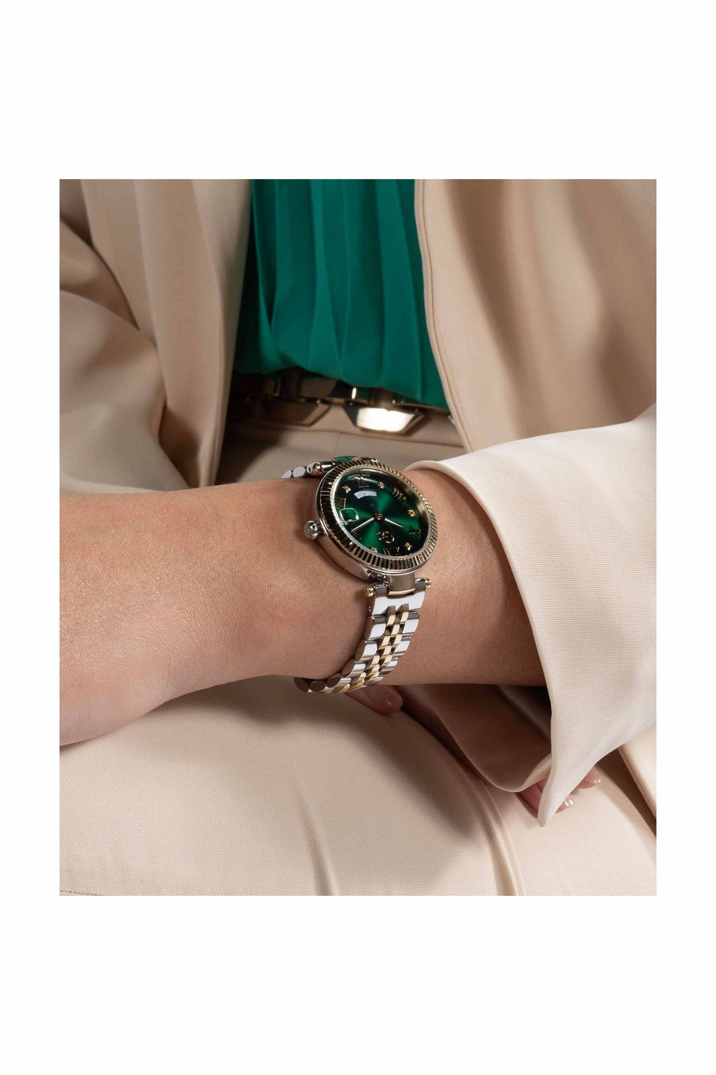 Gc Z01019L9MF Flair Mid Size Women's Swiss Made Green Analog Watch