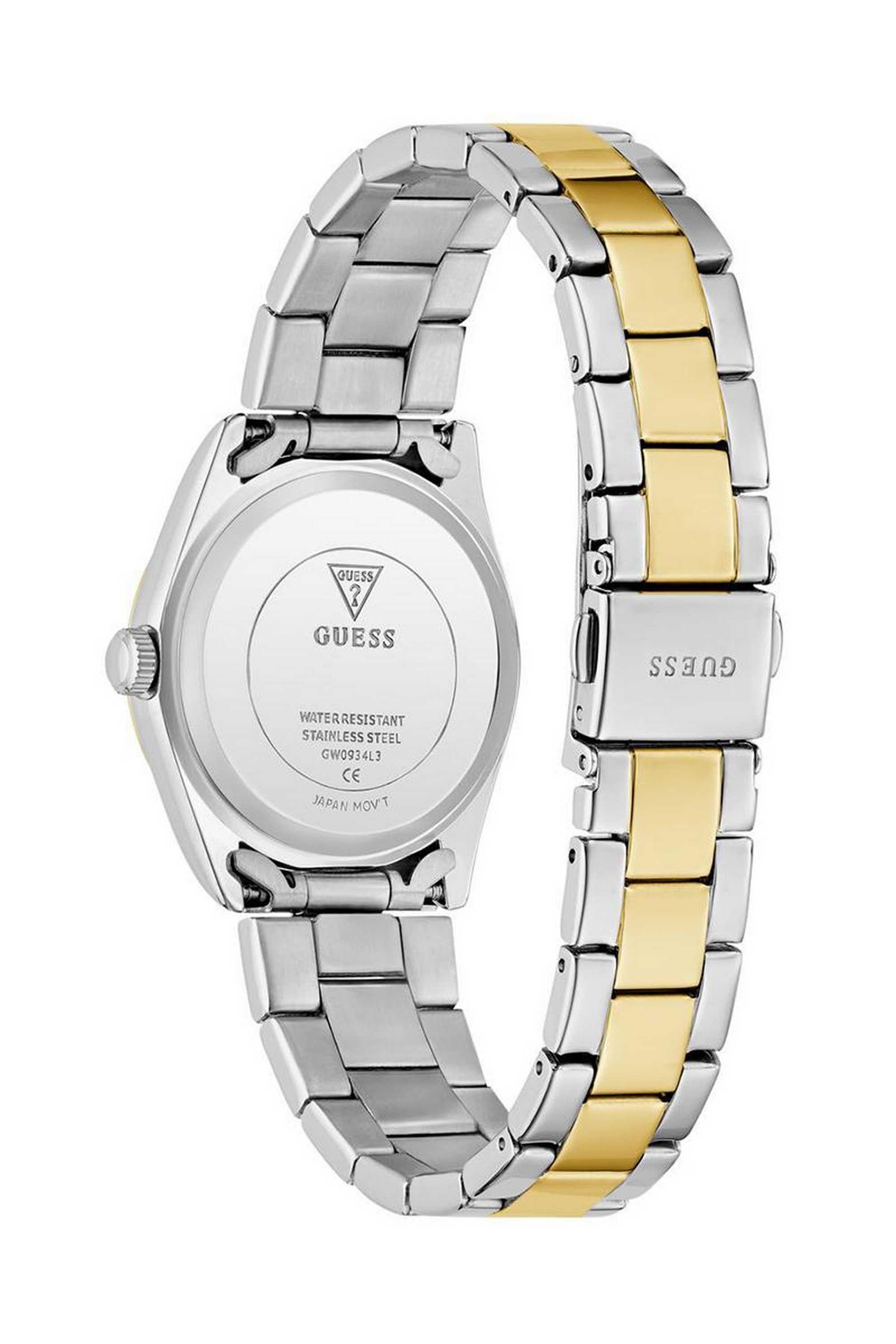 Guess GW0934L3 Women's Quartz Analog Watch Green Dial Two-Tone Stainless Steel Strap