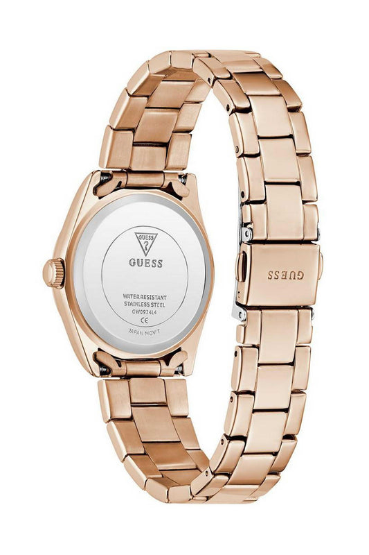 GUESS GW0934L4 Women's Quartz Analog Watch White Dial Rose Gold Stainless Steel Strap