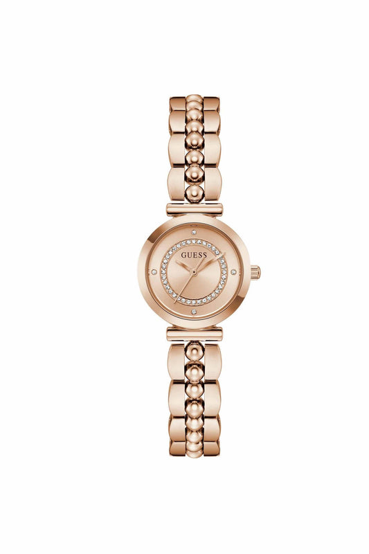 GUESS GW0994L4 Leena Women's Quartz Analog Watch Rose Gold Sunray Dial Rose Gold-Tone Stainless Steel Bracelet