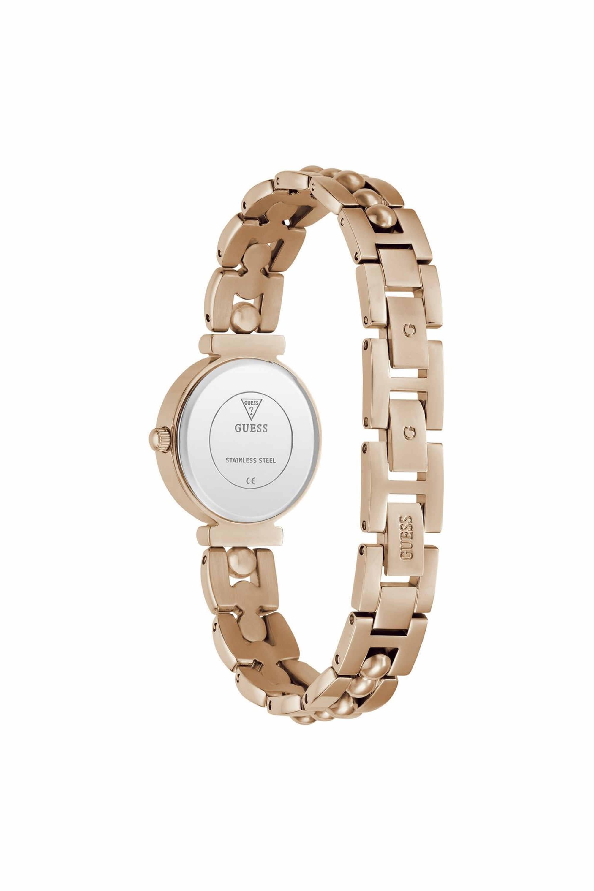 GUESS GW0994L4 Leena Women's Quartz Analog Watch Rose Gold Sunray Dial Rose Gold-Tone Stainless Steel Bracelet