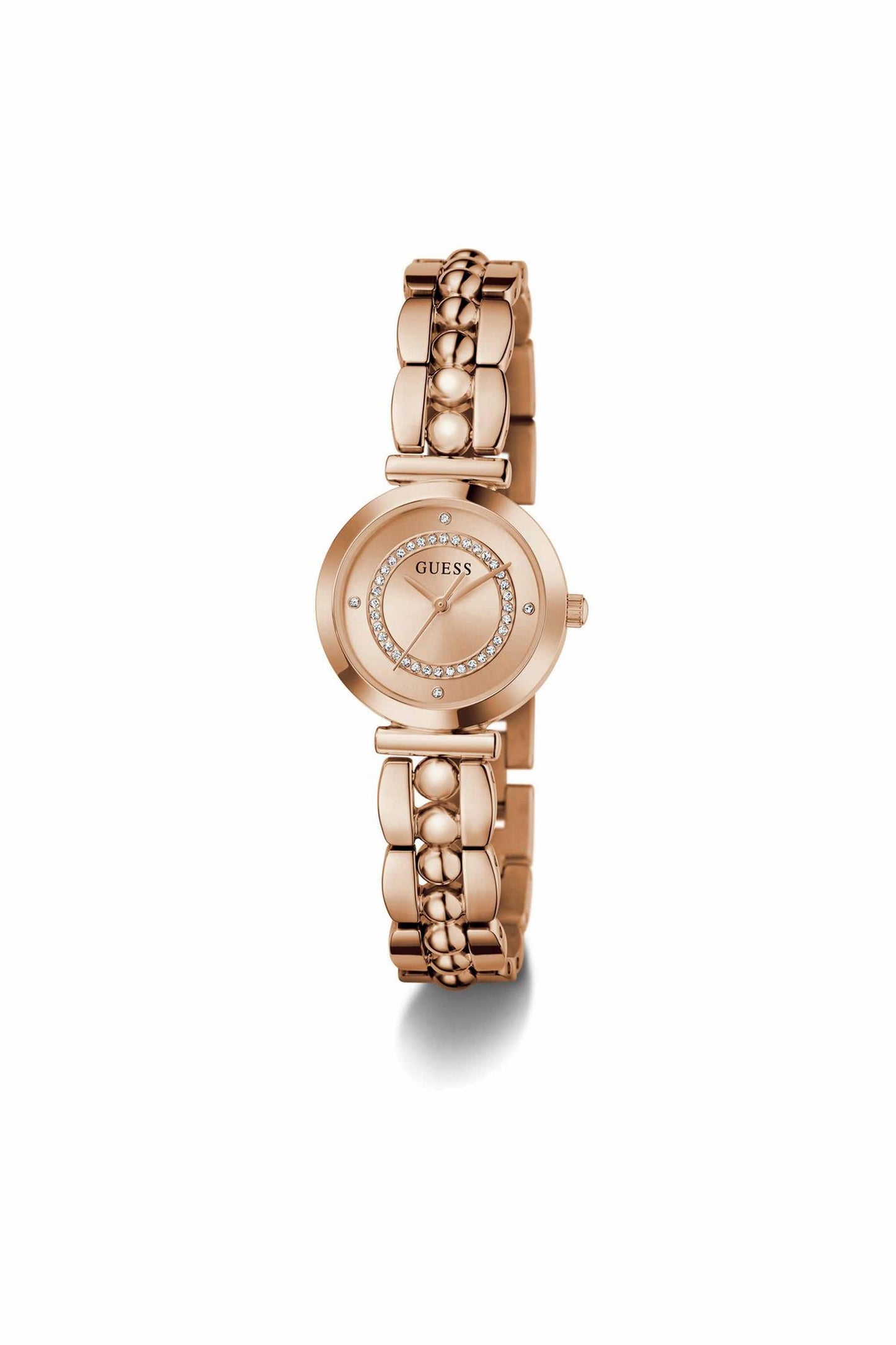 GUESS GW0994L4 Leena Women's Quartz Analog Watch Rose Gold Sunray Dial Rose Gold-Tone Stainless Steel Bracelet