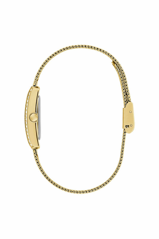 GUESS GW0997L2 Bonnet Women's Quartz Analog Watch White Dial Gold-Tone Stainless Steel Mesh Bracelet