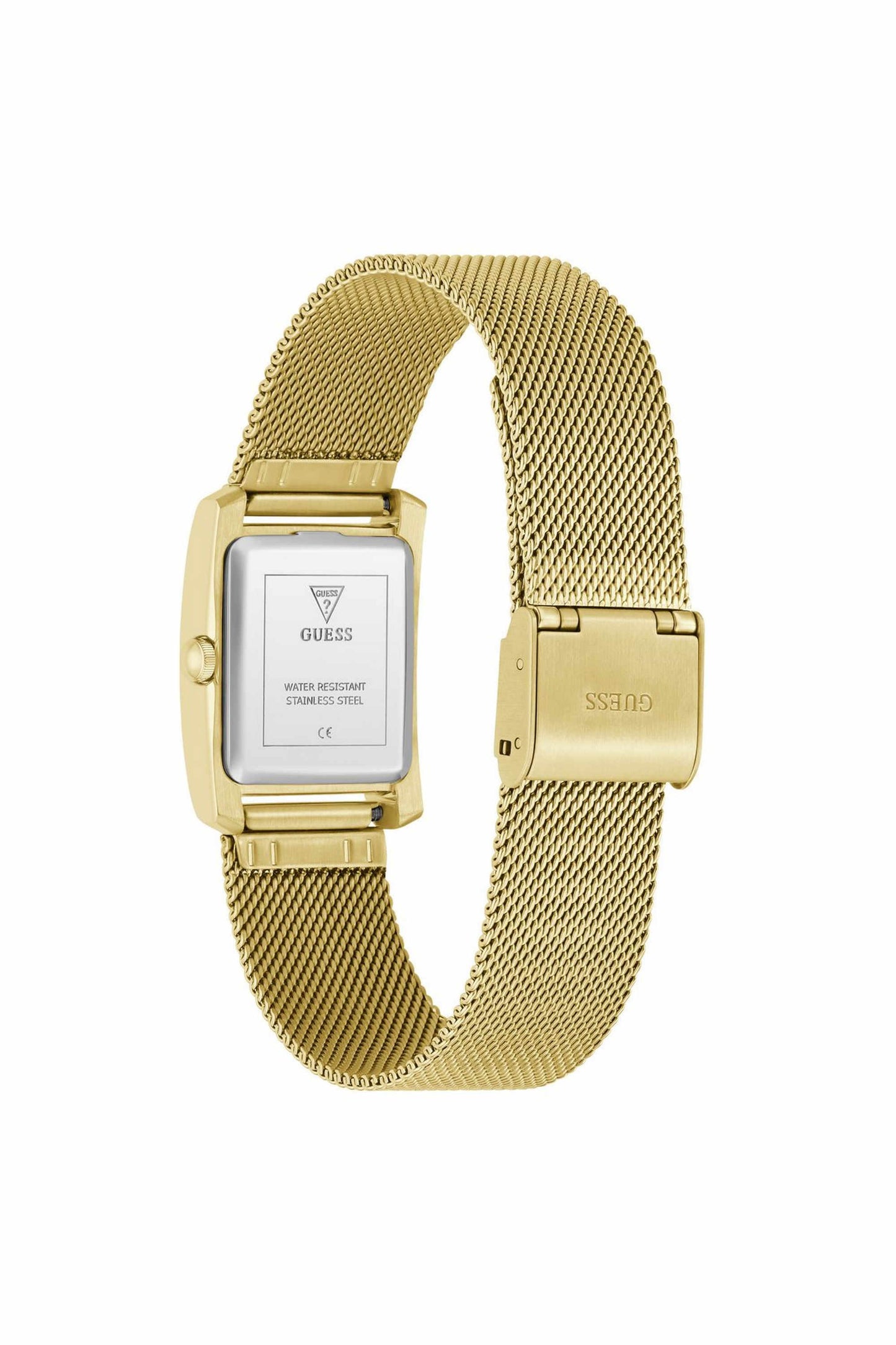 GUESS GW0997L2 Bonnet Women's Quartz Analog Watch White Dial Gold-Tone Stainless Steel Mesh Bracelet