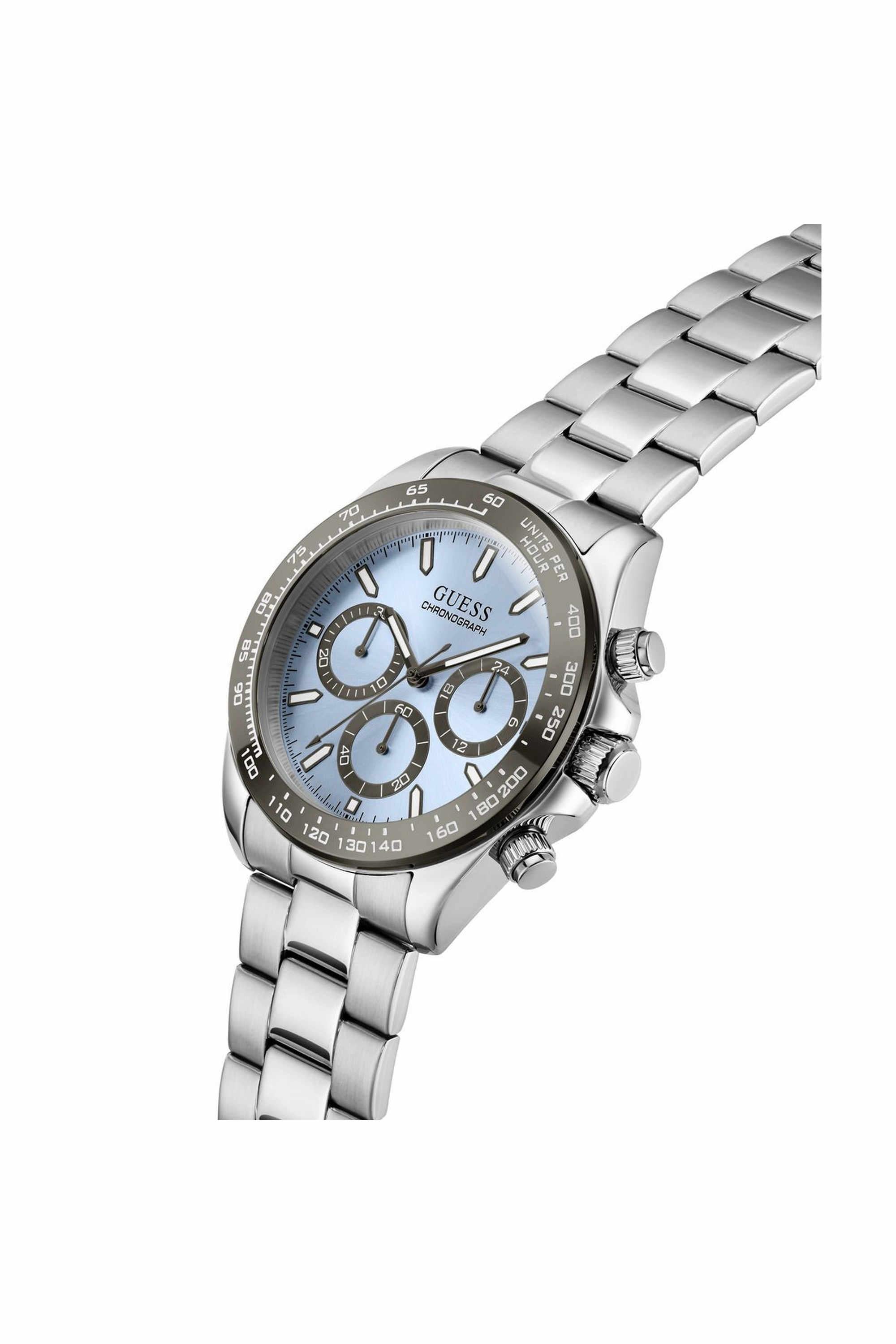 Guess GW1058G1 Men's Quartz Chronograph Watch Blue Dial Silver Stainless Steel Strap
